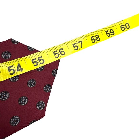 Haberdashery Mens Vintage Silk Dress Tie Made in Austin, TX Medallion 56" 3.25" - Picture 8 of 9